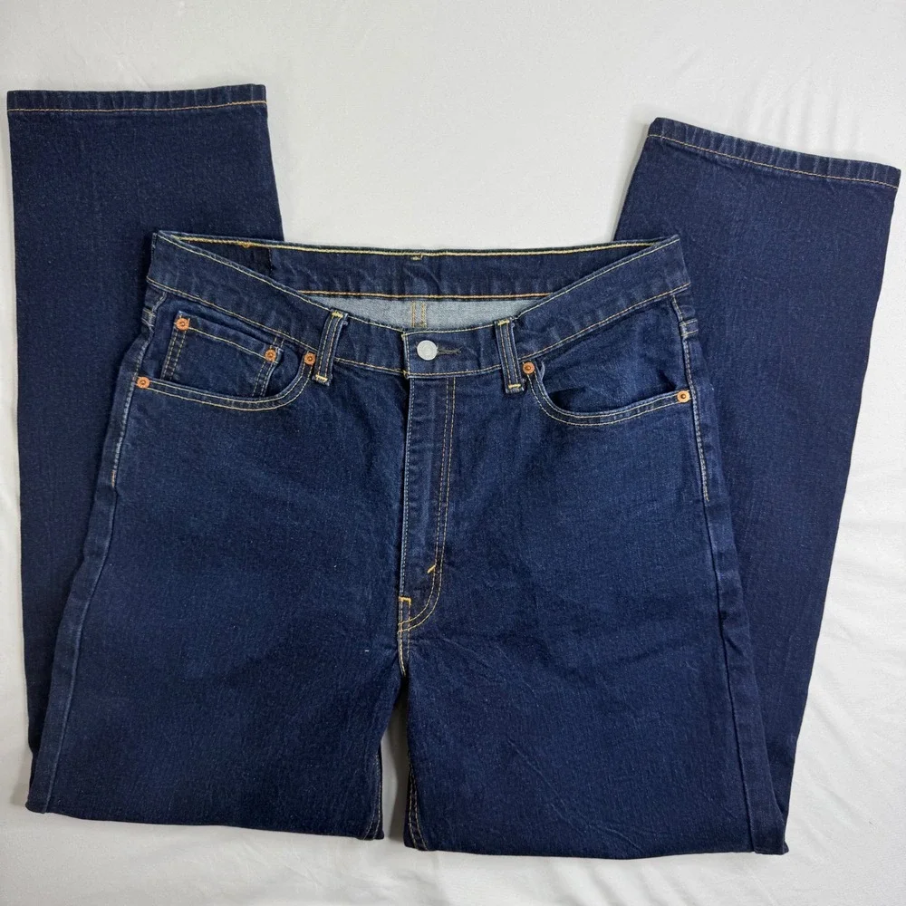 Levis 550 Relaxed Fit Tapered Leg Dark Indigo Jeans Mens 36x32 S40196